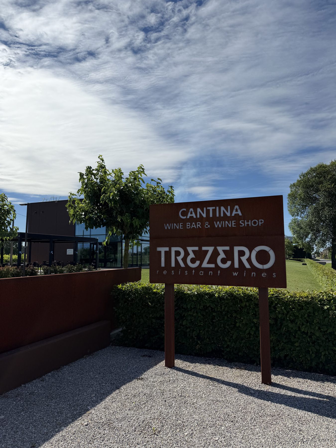 TreZero winery entrance sign